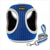 KUTKUT Adjustable Dog Harness, No Pull Pet Harnesses for Puppy, Adjustable, Reflective, Breathable and Soft Mesh Padded Step-in Vest & Leash Set - kutkutstyle
